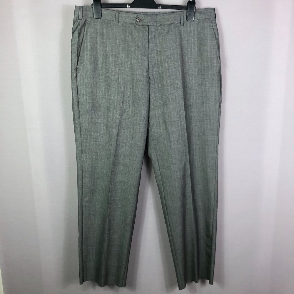 Hickey Freeman Grey Micro Line Dress Pants